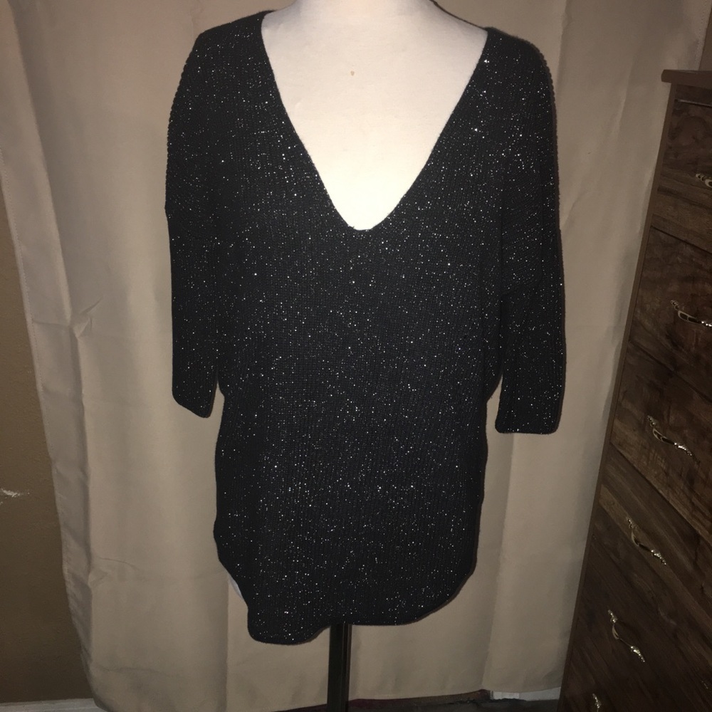 Express Black sparkle top‎